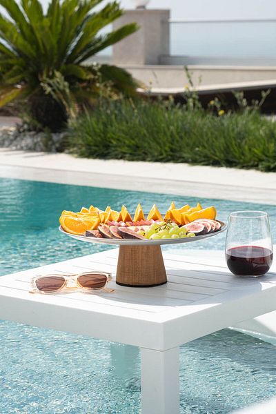 La Casa Art Wooden Leg Metal Presentation Serving Plate Fruit Cookie Cake Pastry Dessert Food Presentation Plate (30cm)