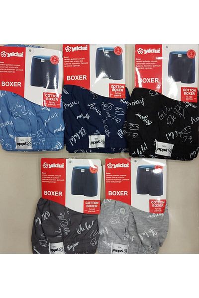 YILDIZ 48 Ανδρικά Μικτά Μοτίβα Oversize Boxers 3 Τεμάχια