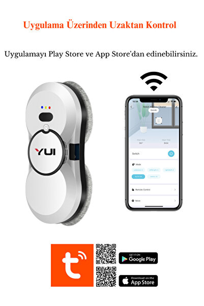 Yui Cs16 Pro 2024 Kumandalı -smart Uygulamalı Su Püskürtme 2800 Pa Akıllı Cam Silme Robotu