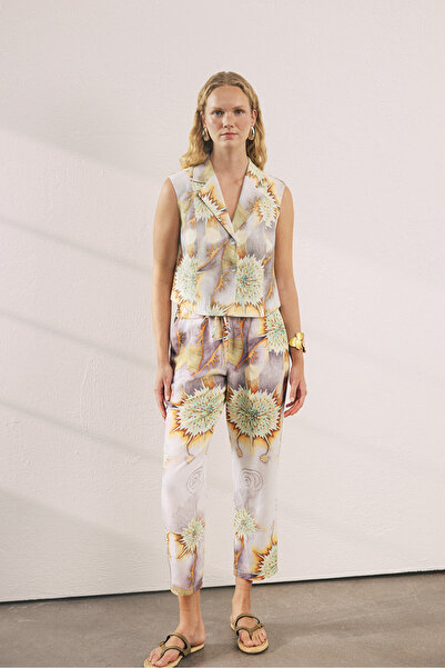 adL Meydan Okuyanlar Beli Lastikli Keten Pantolon