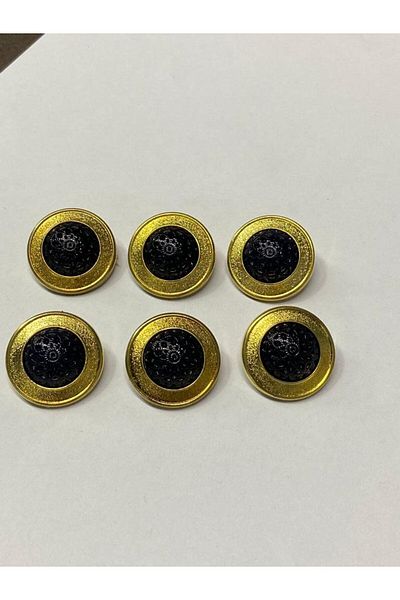 karantuhafiye Coat And Trench Coat Button / Plastic Gold and Frame 6 Pieces / 2.5 CM