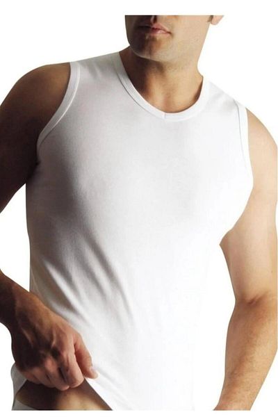 YILDIZ 123 Men's Modal Super Thin V-Neck Zero Sleeve Undershirt 6 Pieces