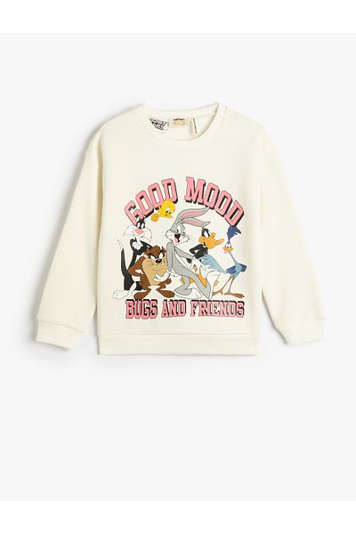 Koton Bugs Bunny Sweatshirt Licensed Long Sleeve Crew Neck With Ribbon