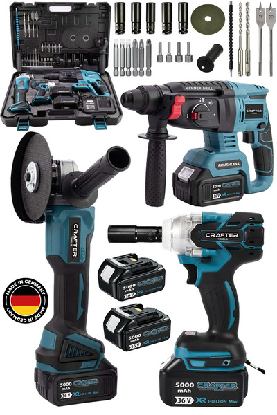 CRAFTERTOOLS Germany 3 Lü Set 450Nm Torklu Vidalama Somun Sıkma/ 2-26 Şarjlı ...