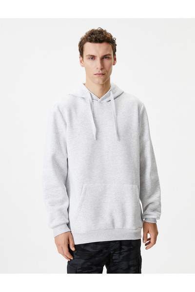 Koton Φούτερ με κουκούλα Kangaroo Pocket Λεπτομέρεια μακριά μανίκια