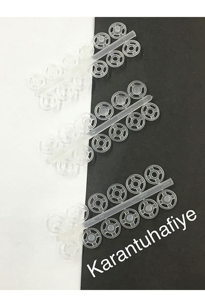 karantuhafiye Snap Fastener Transparent 7 Mm 18 Piece Set