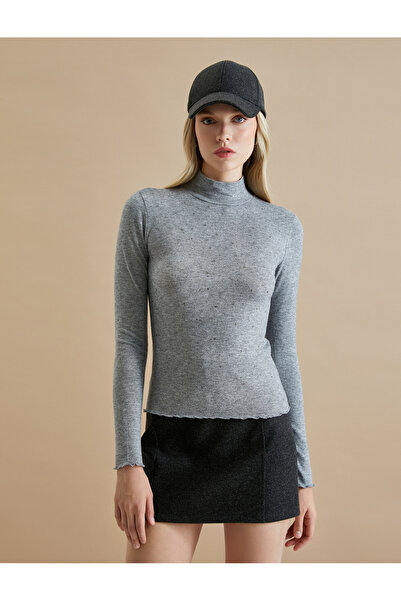 Koton Μακρυμάνικο μπλουζάκι Şahika Ercümen με μισό ζιβάγκο