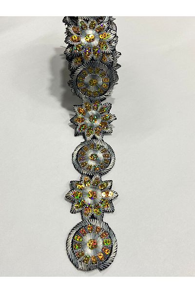 karantuhafiye 4 Meters Embroidery Strip - Iron-On, Border and Sequin