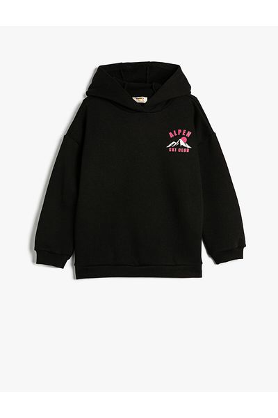 Koton Langärmliges Sweatshirt mit Kapuze und Ski-Print