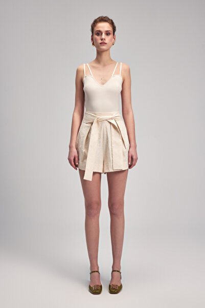 adL Poplin Kemerli Şort