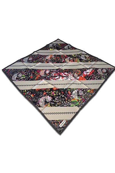 Cacharel Сірий шарф з шовку з візерунком «Грі Карма» 8849313-971