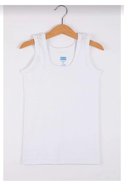 Berrak 1504 Tricou cu bretele cu nervuri pentru băiat 12 bucăți