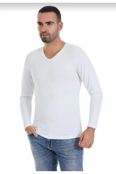 YILDIZ 340 حذاء رجالي مشروط برقبة على شكل حرف V وأكمام طويلة 3 قطع