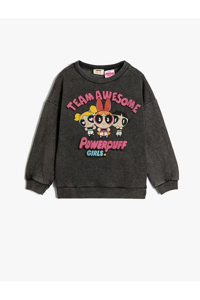 Koton Powerpuff Girls Sweatshirt Licensed Long Sleeve Crew Neck With Ribbon