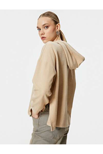 Koton Kapşonlu Sweatshirt Yanları Yırtmaçlı Standart Kesim