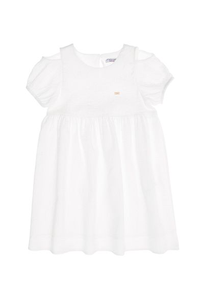 U.S. Polo Assn. Girl's White Short Sleeve Woven Dress 50262740 -Vr013