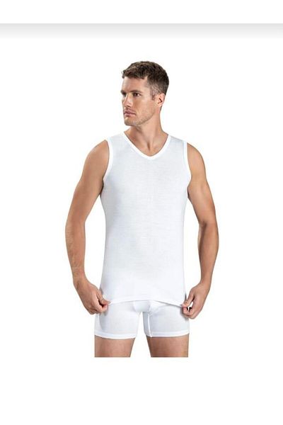 Jiber JİBER 123 MEN'S ZERO SLEEVE V-NECK ATHLETE 12 PIECES