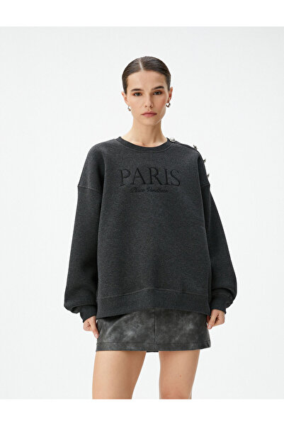 Koton Mikina na krku s vyšívaným detailem knoflíku