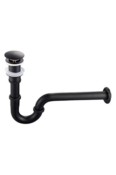 Fause Pop-up Basmalı Paslanmaz Çelik Metal Lavabo Sifonu Siyah KSF101-B