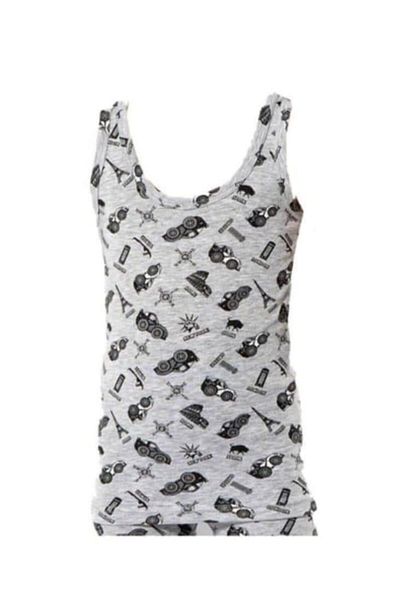 KOTA 1014 Boy's Colorful Patterned Hanging Tank Top 6 Pieces