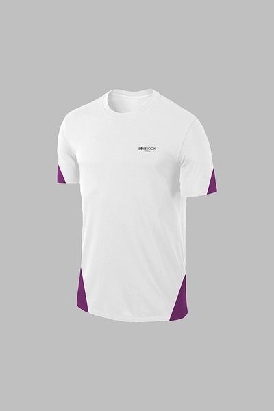 POSEIDON STORM Men's Crew Neck White Dri-Fit T-Shirt and Shorts Set - Comfort Short Sleeve, Unprinted (S-3)