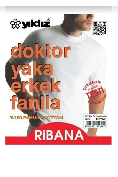 YILDIZ 56 Ανδρικό εσώρουχο με κοντό μανίκι γιακά γιακά 10 τεμαχίων