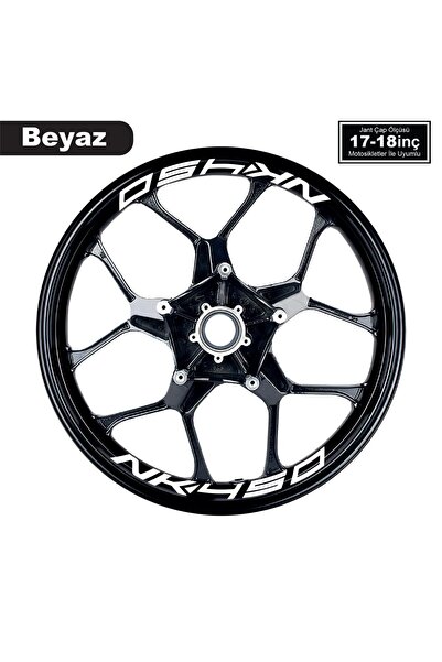 Motiker Beyaz CFMOTO 450NK Yazılı 8 Li Jant İçi Yazı Sticker