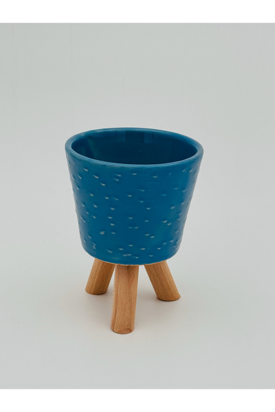 Genel Markalar B&B PREJA SERAMİK Ahşap Ayaklı Kaktüs Saksısı 10 cm