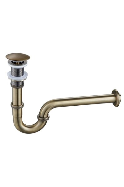 Fause Pop-up Basmalı Paslanmaz Çelik Metal Lavabo Sifonu Antik Eskitme KSF101-A