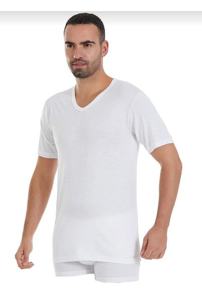 YILDIZ 126 Men's Modal V-Neck Super Thin Tank Top - 6 Pieces