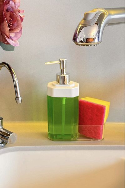 Makri 350 ml Plastic Liquid Soap Dispenser with Sponge Holder