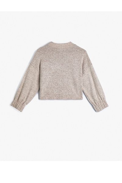Koton Basic Sweat Crew Dlouhý rukáv Měkké texturované elastické manžety