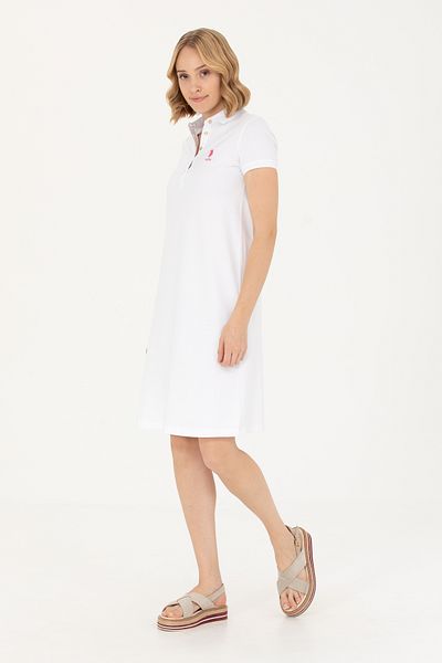 U.S. Polo Assn. Rochie albă de damă tricotată 50262672 -VR013