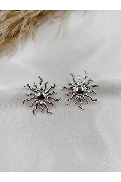 Eylülün Takısı Women's Silver Color Sun Model Earrings