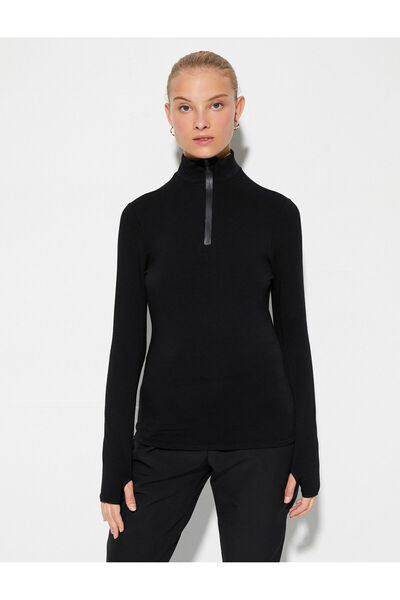 Koton Hosszú ujjú hó póló álló gallér félcipzáras