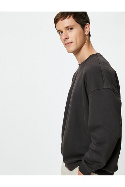 Koton Basic φούτερ Relaxed Fit Crew Neck Μακρύ μανίκι