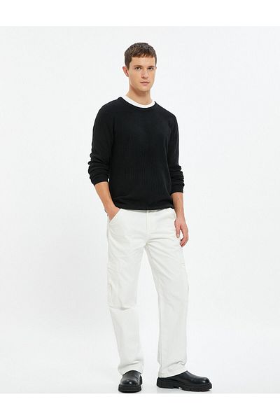 Koton Knitwear Sweater Crew Neck Textured Long Sleeve