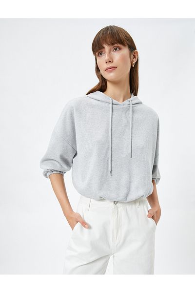 Koton Kapuzenpullover mit elastischem Bund und Handgelenken