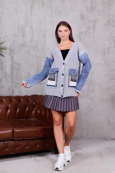 ZEYWEAR كارديجان بأكمام جينز