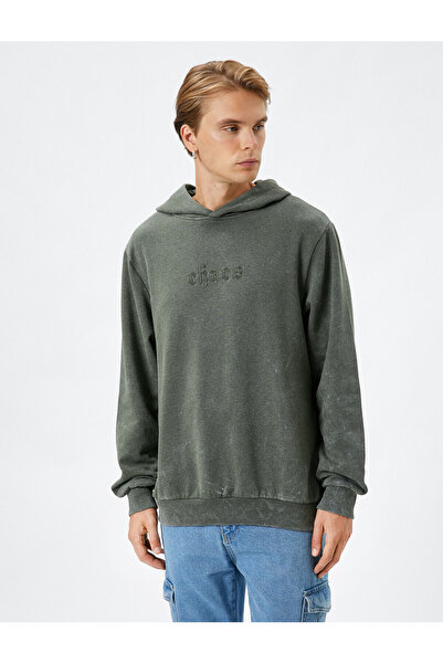 Koton Khakifarbenes Herren-Sweatshirt