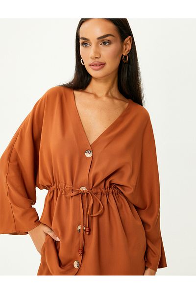Koton Kimono v pase s výstřihem do V a širokými rukávy