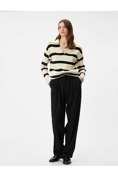 Koton Pulover cu gât polo tricot amestec acrilic