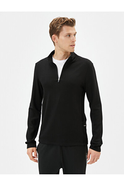 Koton Αθλητικό φούτερ με μισό φερμουάρ και λεπτομέρεια στην τσέπη του τηλεφώνου