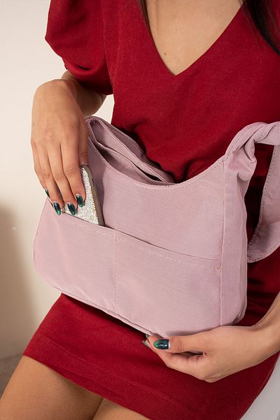 YUKES Women's Fabric Pocket Baguette Bag