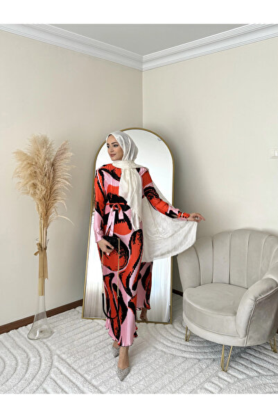 Hasenna ELB004 PİLİSELİ KEMERLİ ELBİSE