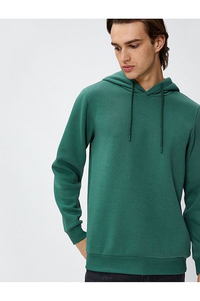 Koton Basic Hooded Sweat Long Sleeve Raised