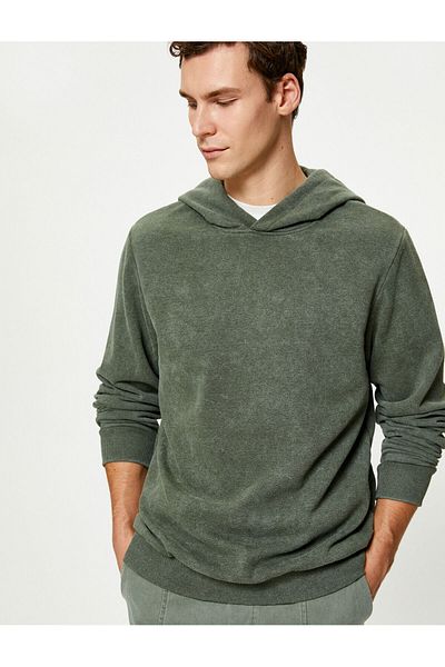Koton Übergroßer, gewaschener Sweat-Hoodie mit Nahtdetail