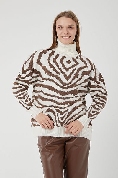 POODLE Pulover de damă cu model zebră