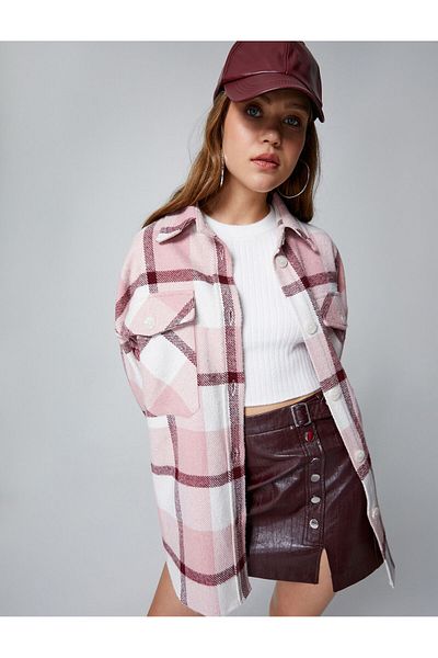 Koton Lumberjack Shirt Jacket Long Sleeve Double Pocket Buttoned