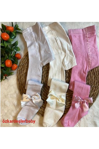 ÖZKARDEŞLER BABY Комплект от 3 бебешки чорапогащи с панделка ozkardeşler
